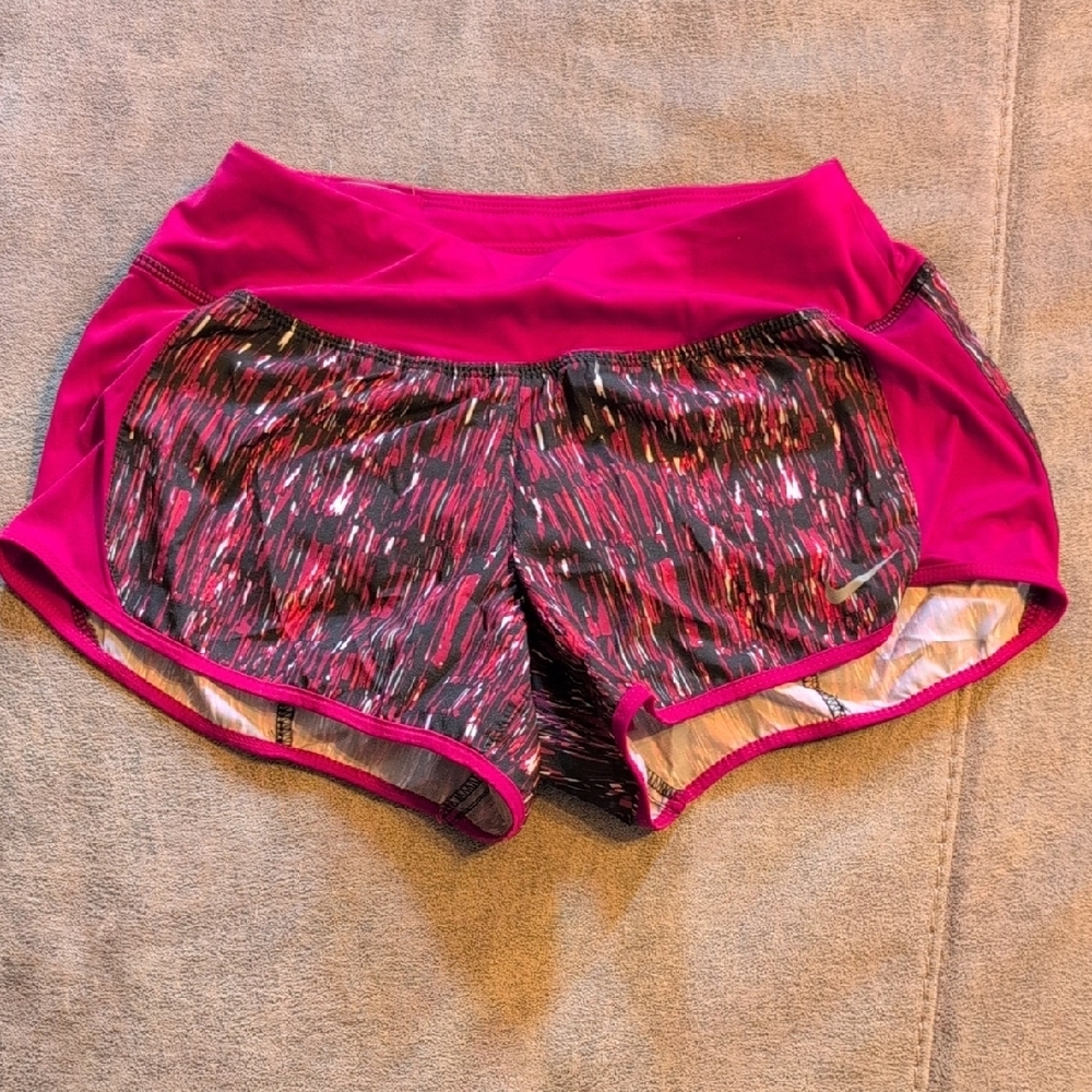 Nike Dri-Fit Maroon and Black Athletic Shorts